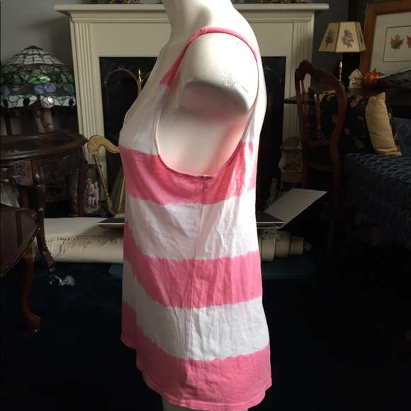 Pink by VS - Pink & White Stripped Tank Top M - Picture 4 of 7